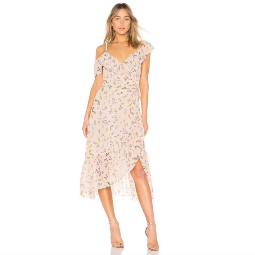 *SOLD* Rebecca Minkoff Jessica Ruffled Floral-Print Midi Wrap Dress - Picture 3 of 14